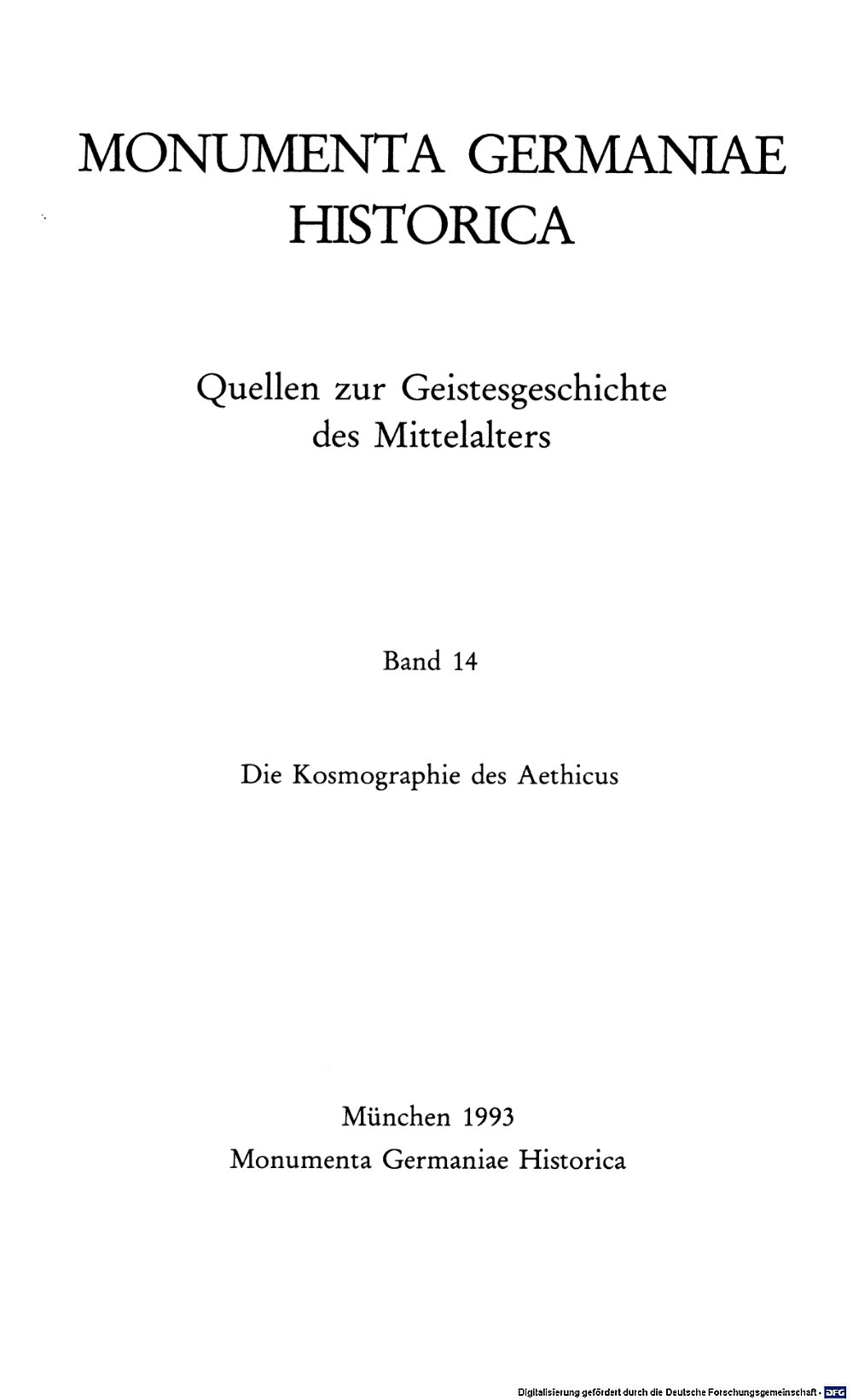 ˜Dieœ Kosmographie des Aethicus