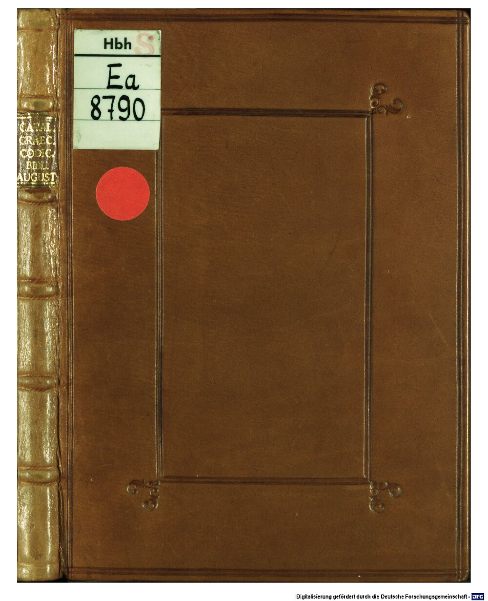 Hoeschel, David: Catalogvs Graecorvm Codicvm Qvi Svnt In Bibliotheca Reip. Avgvstanae Vindelicae, Quadruplo quam antea auctior Augustae Vindelicorum 1595 (4 Cat. 4 i)