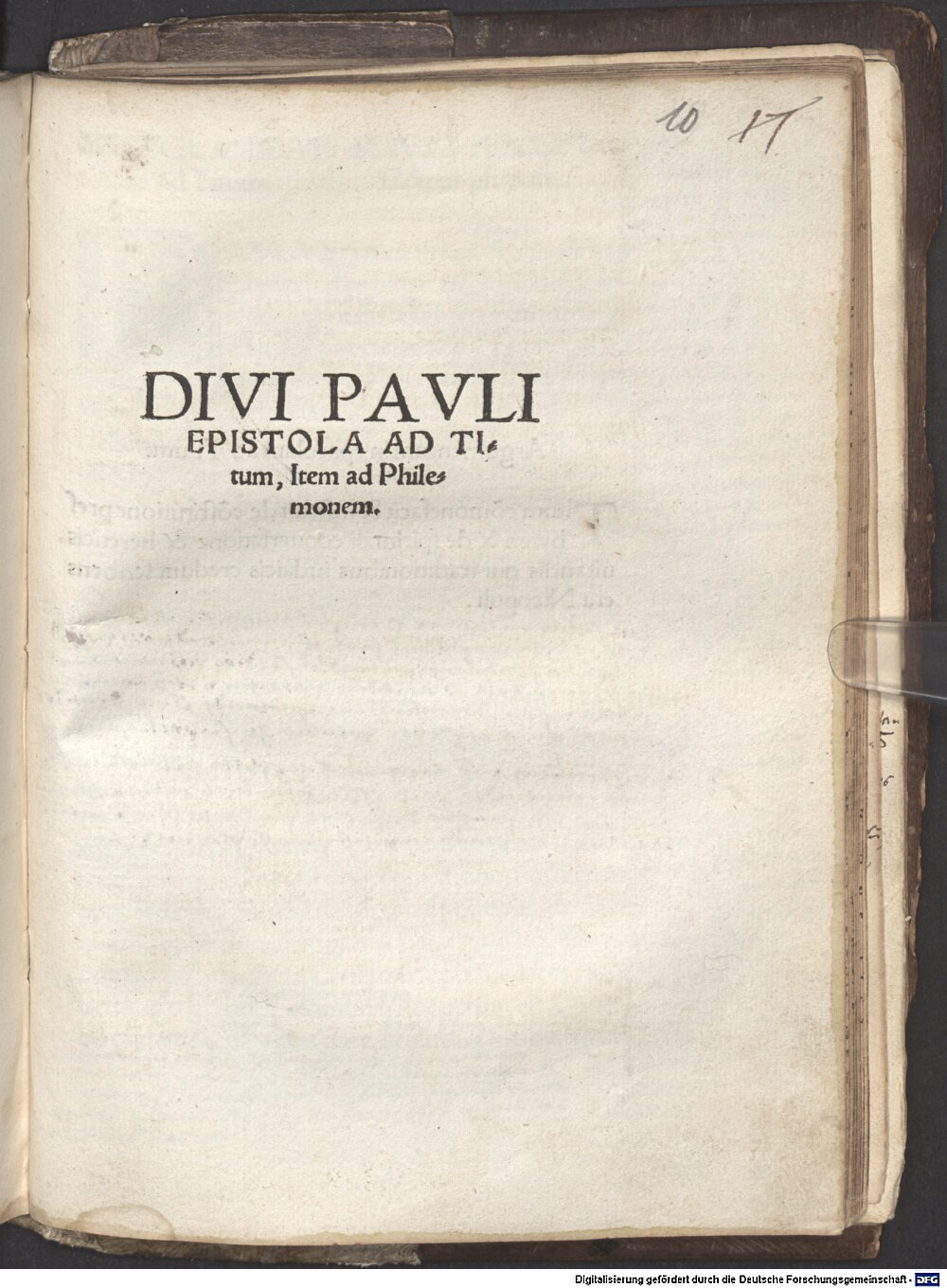 Paulus <Apostolus>: Epistola ad Titum, item ad Philemonem Vienna 1522 (Res/4 A.lat.a. 732#Beibd.10)