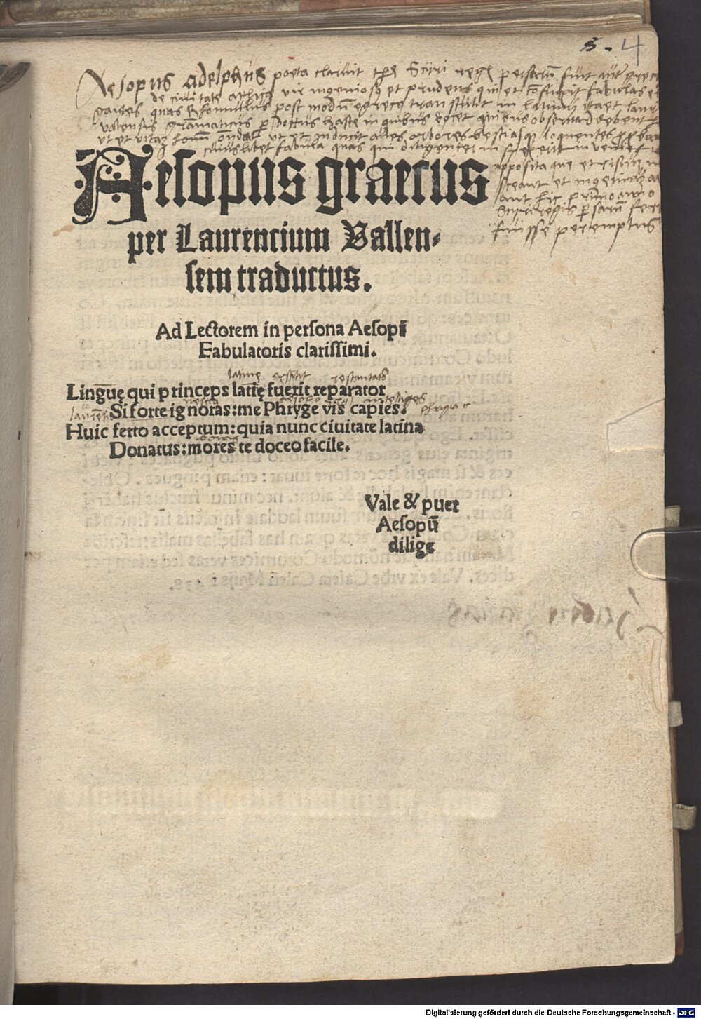 Aesopus: Aesopus graecus Erphordia 1506 (Res/4 P.lat. 855#Beibd.4)