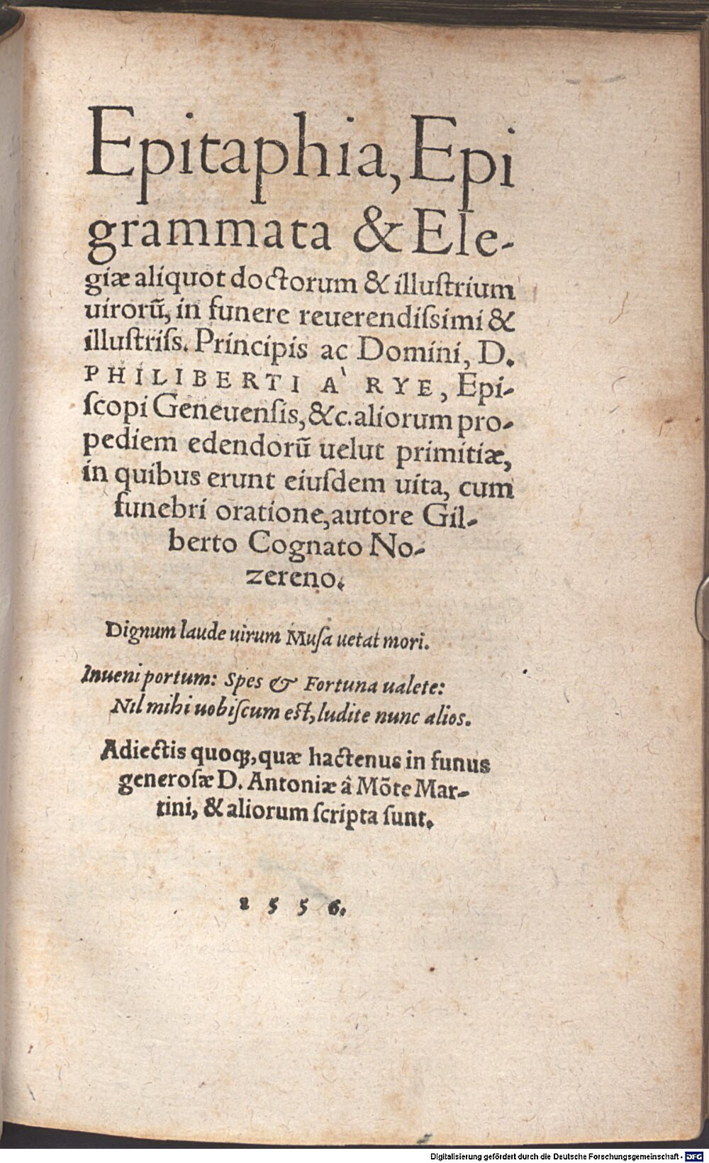 Cousin, Gilbert: Epitaphia Epigramata ... Doctorum Virorum ... Augusta Raurica 1556 (A.gr.a. 1666#Beibd.2)