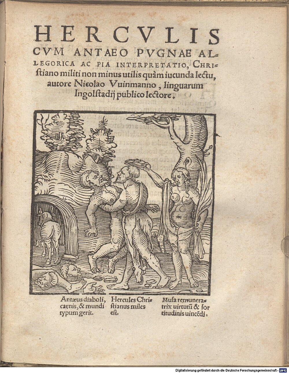 Winmann, Nikolaus: Herculis Cum Antaeo Pugnae Allegorica Ac Pia Interpretatio Norimbergae 1537 (4 A.gr.b. 579#Beibd.2)