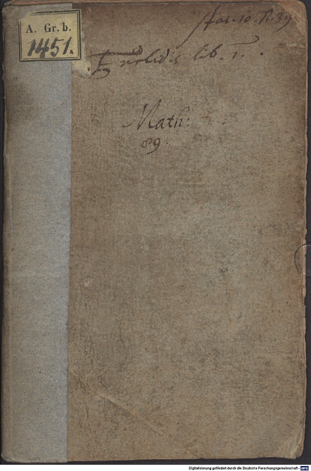 Euclides: Elementa Geometrica Colonia 1556 (A.gr.b. 1451)