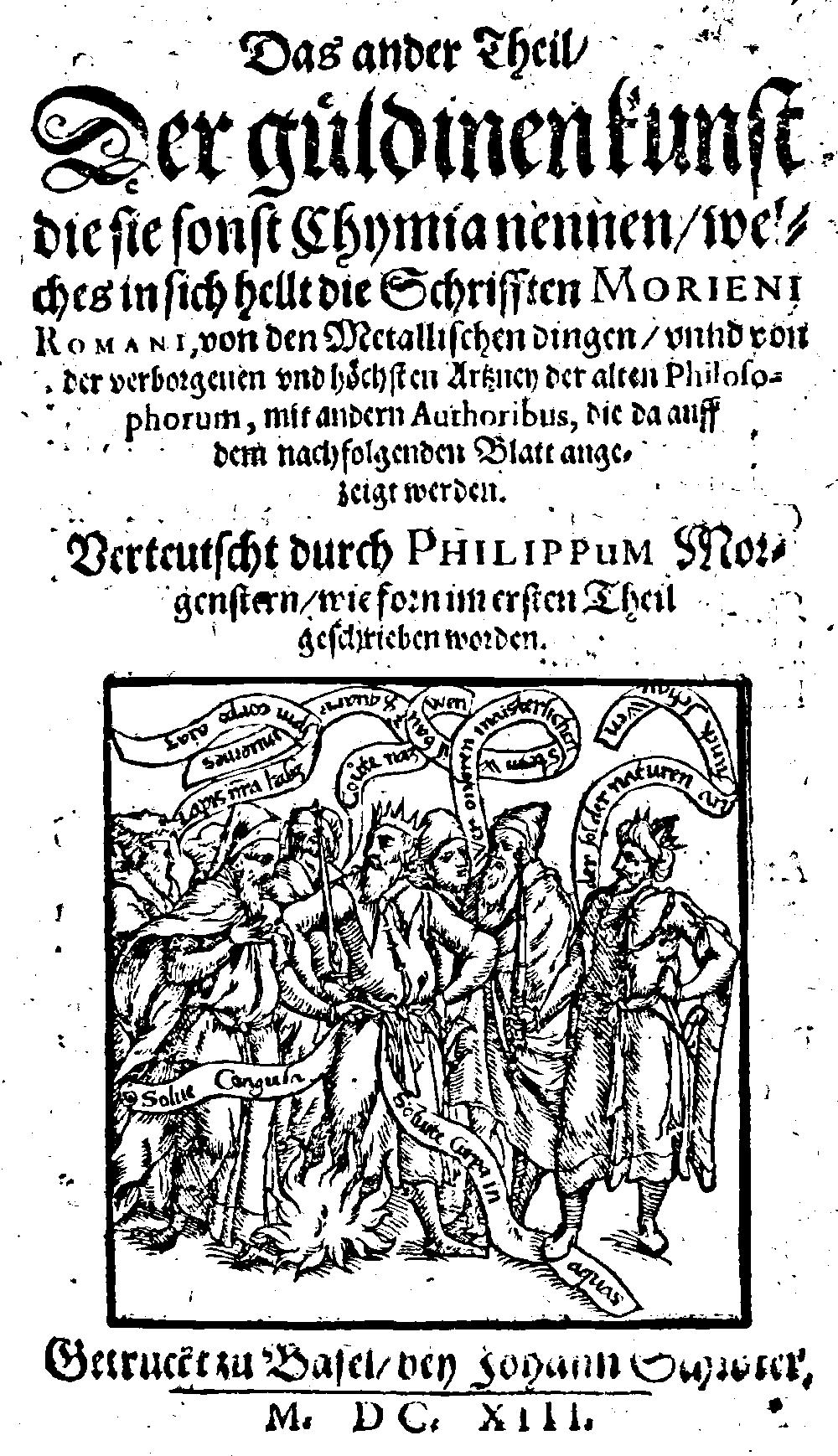 Grataroli, Guglielmo: Turba Philosophorum, Das ist, Das Buch von der güldenen Kunst Basel 1613 (Alch. 184-2)