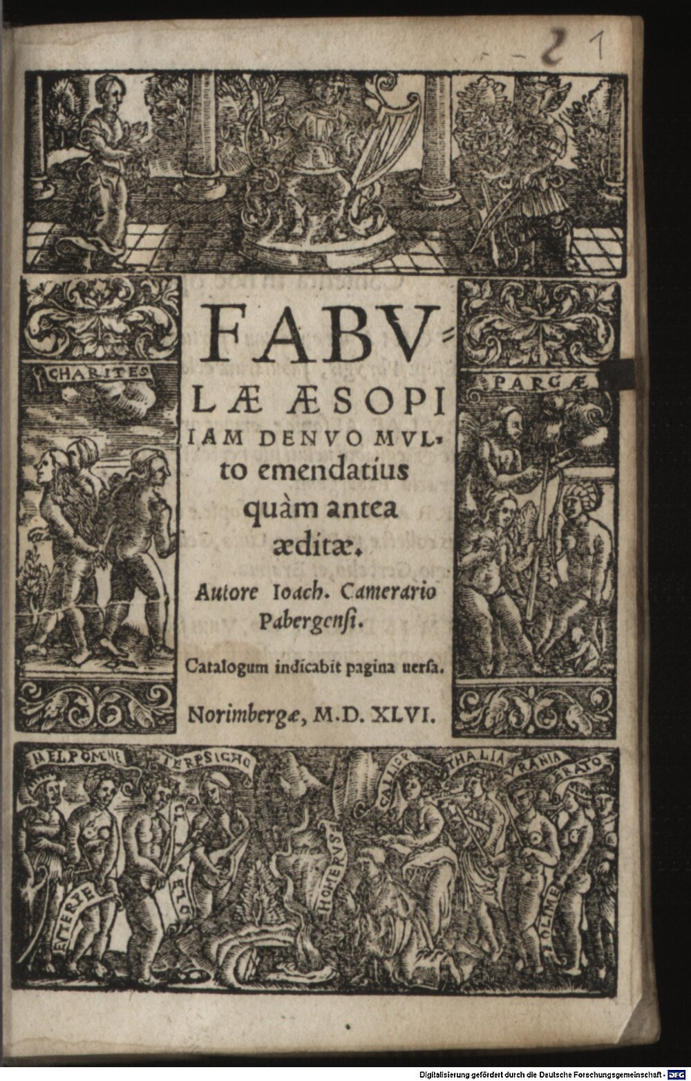 Aesopus: Fabulae Norimbergae 1546 (A.lat.b. 360#Beibd.1)
