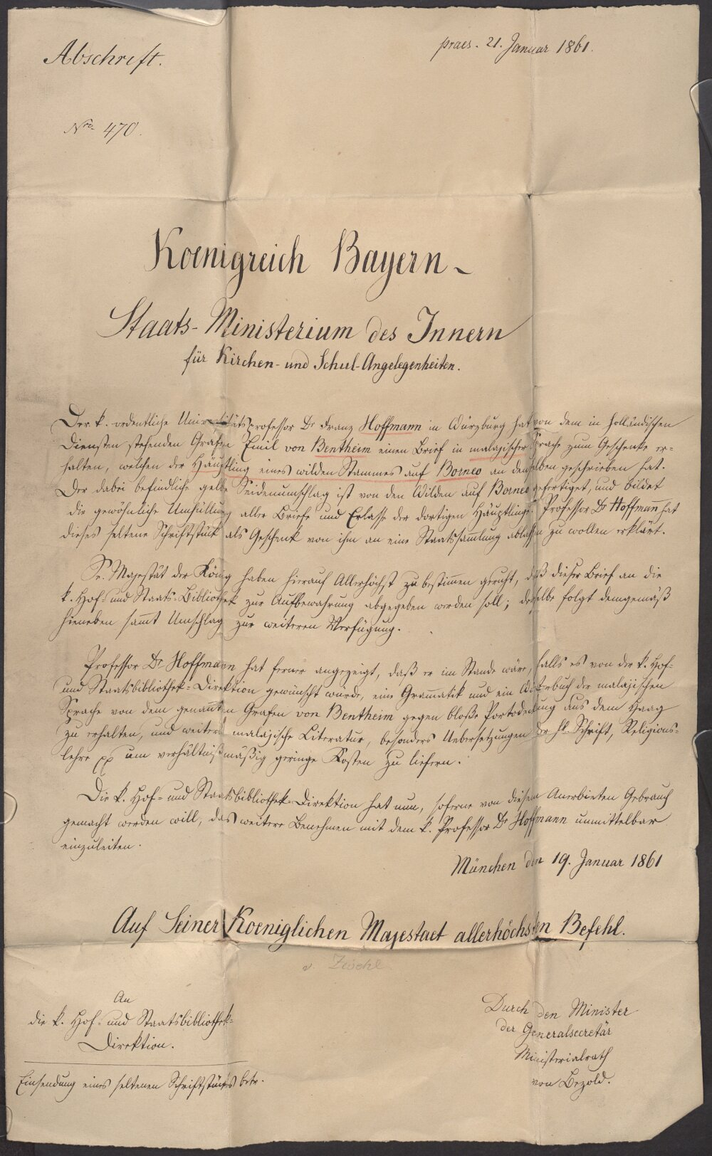 : Brief in malaiischer Sprache, welchen der Häuptling eines wilden Stammes auf Borneo an den in holländischen Diensten stehenden Grafen Emil von Bentheim geschrieben hat - BSB Cod.malai. 3 Borneo 19. Jh. (Cod.malai. 3)
