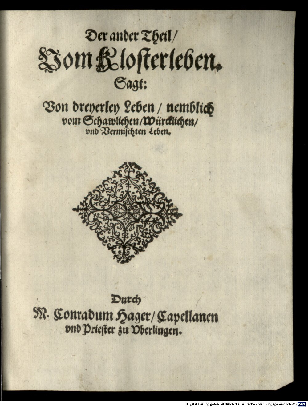 Hager, Conrad: Vom Kloster Leben Constantz am Bodensee (1596) (4 Asc. 435-1/4#2)