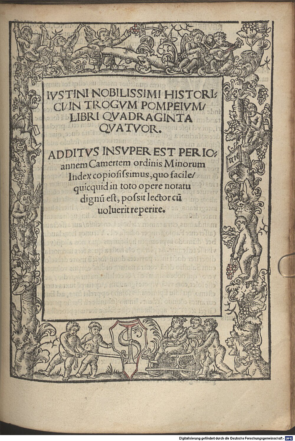 Iustinus, Marcus Iunianus: Ex Trogo Pompeio historiae Viennae 1517 (4 A.lat.b. 553#Beibd.1)