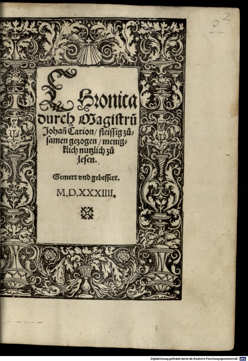 Carion, Johannes: Chronica Augsburg 1534 (4 A.lat.b. 612#Beibd.2)