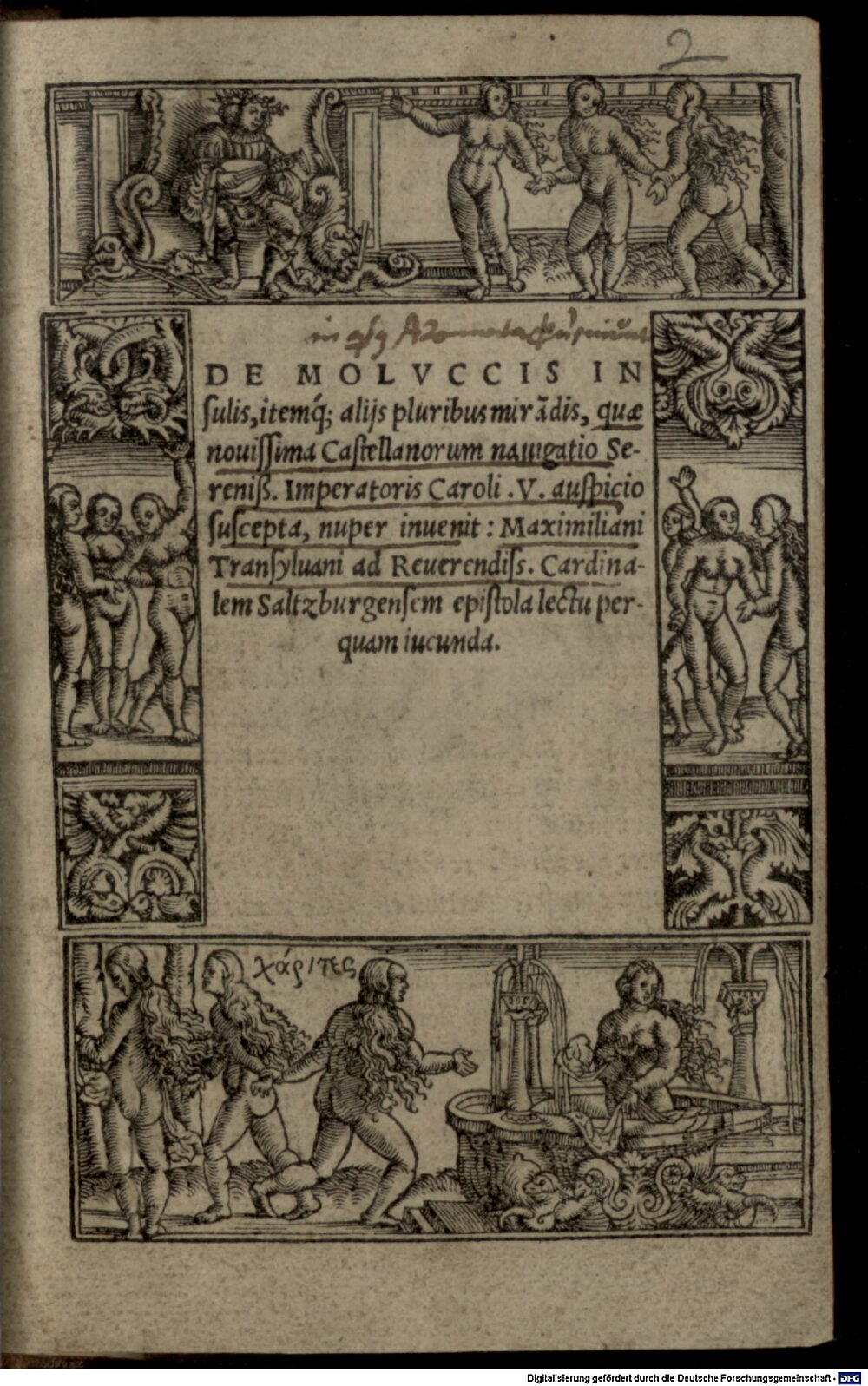 Maximilianus <Transylvanus>: De Molvccis Insulis Coloniae 1523 (A.lat.b. 1338#Beibd.2)