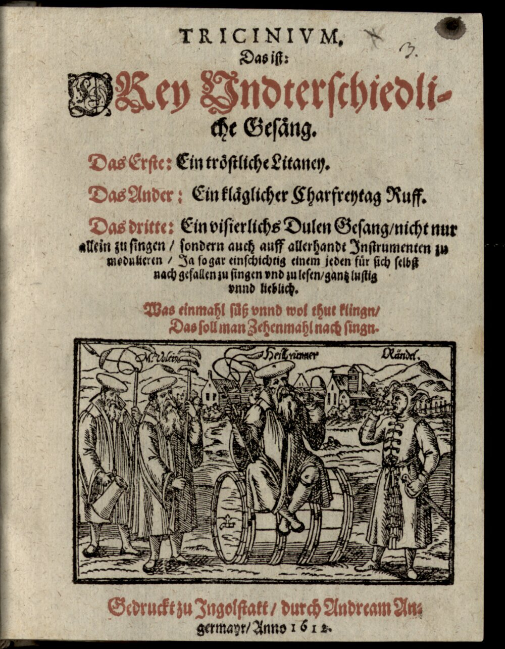 Vetter, Conrad: Tricinium Ingolstadt 1612 (4 Asc. 1185#Beibd.3)