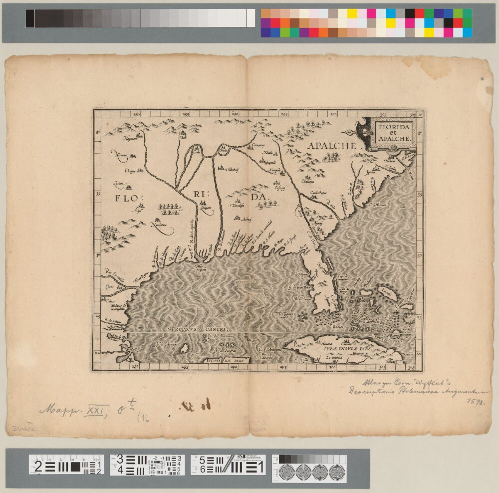 : Florida et Apalche Louvain//Löwen// 1597 (Mapp. XXI,0 t-16)