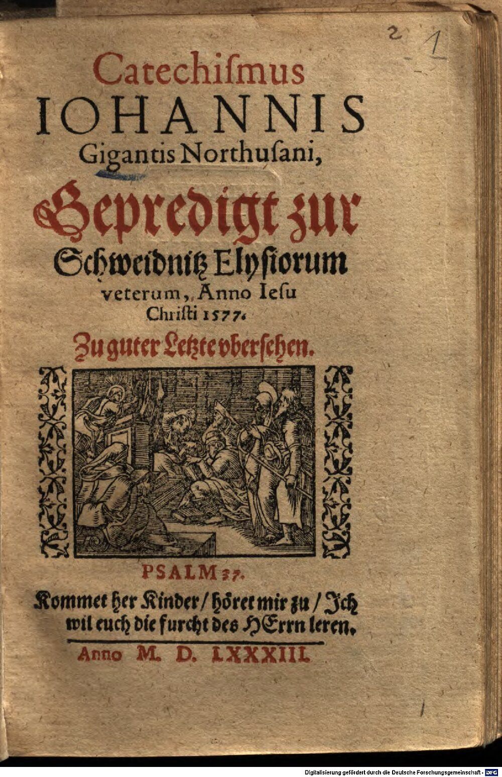 Gigas, Johannes: Catechismus ... Lipsia 1583 (Catech. 444#Beibd.1)