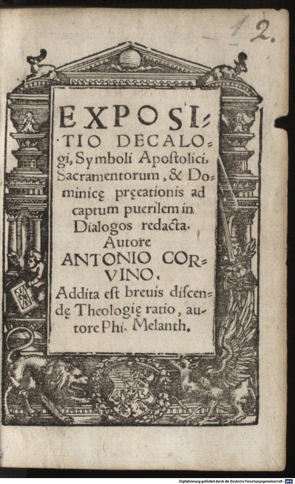 Corvinus, Antonius: Expositio Decalogi Viteberga 1550 (Catech. 576#Beibd.1)
