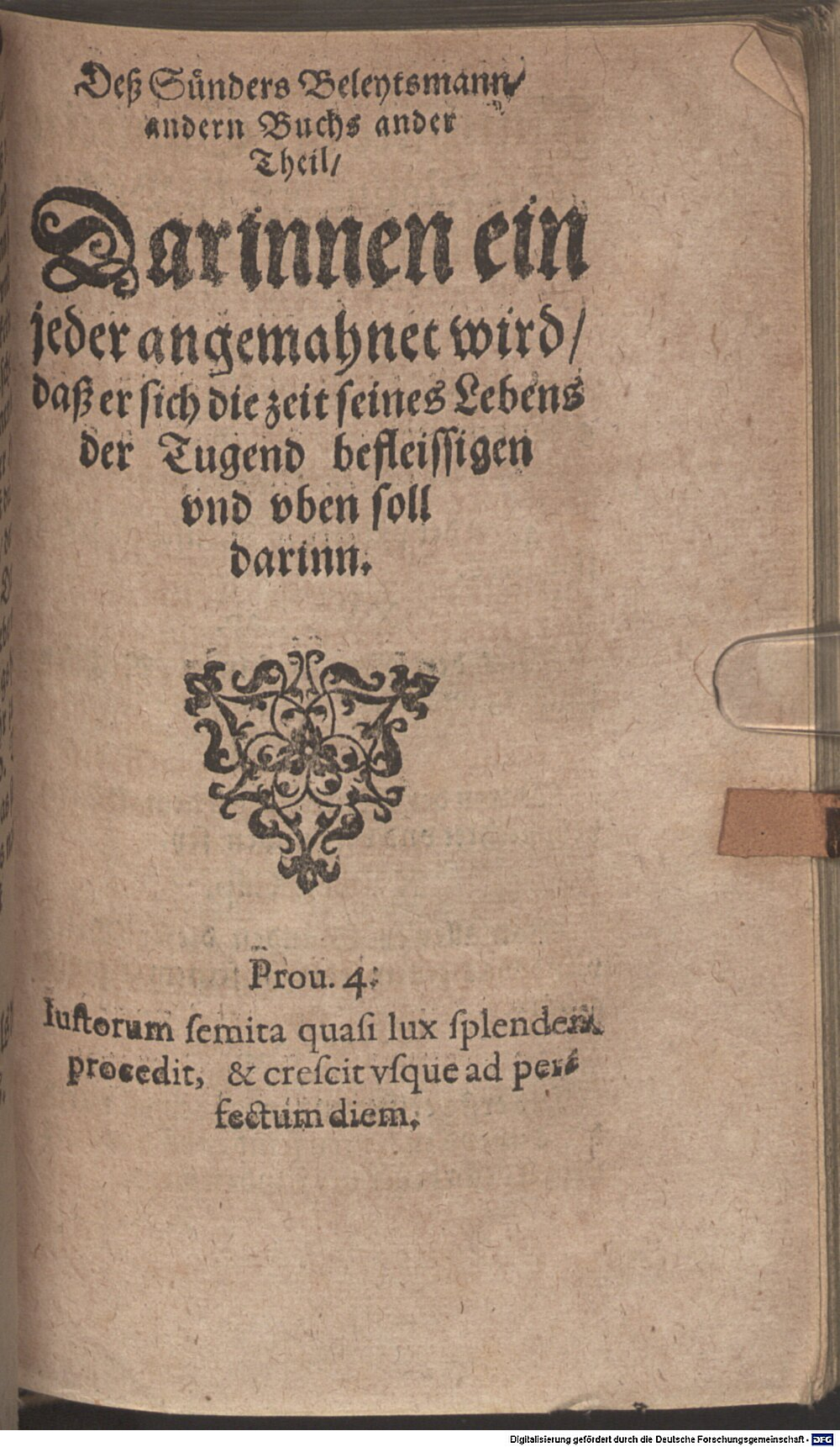 Luis <de Granada>: Dvx Peccatorvm, Das ist, Deß Sünders Beleytsmann Meyntz 1599 (Asc. 2149-2,1/2#2)