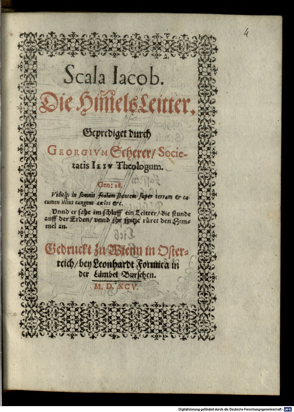 Scherer, Georg: Scala Iacob Wienn in Osterreich 1595 (4 Polem. 832#Beibd.4)