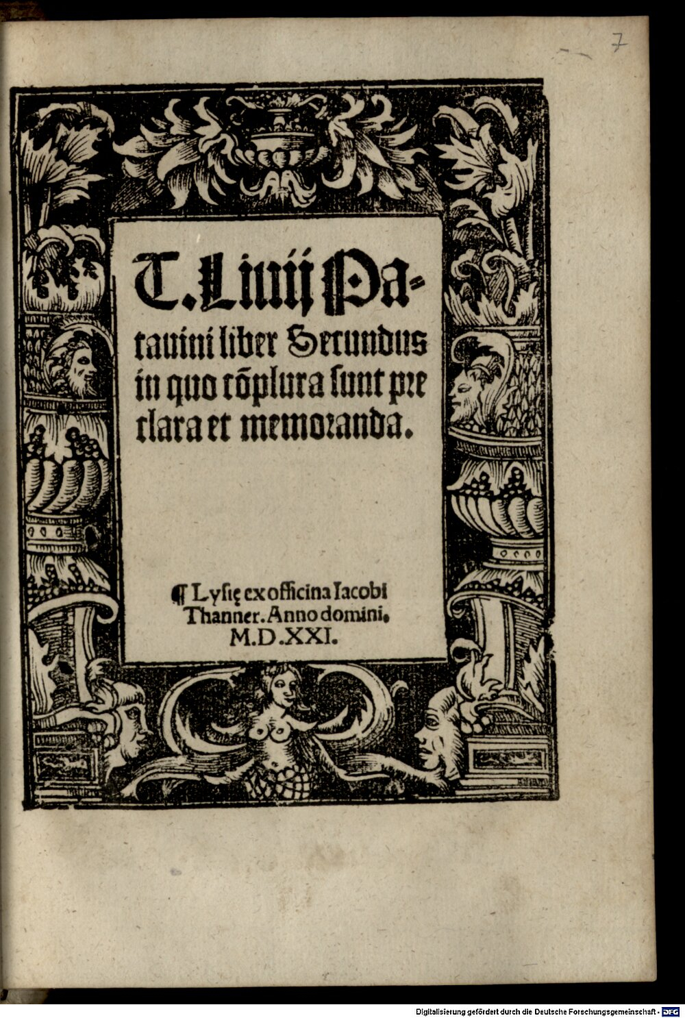 Livius, Titus: Liber II. Lysia 1521 (ESlg/4 H.misc. 21#Beibd.7)