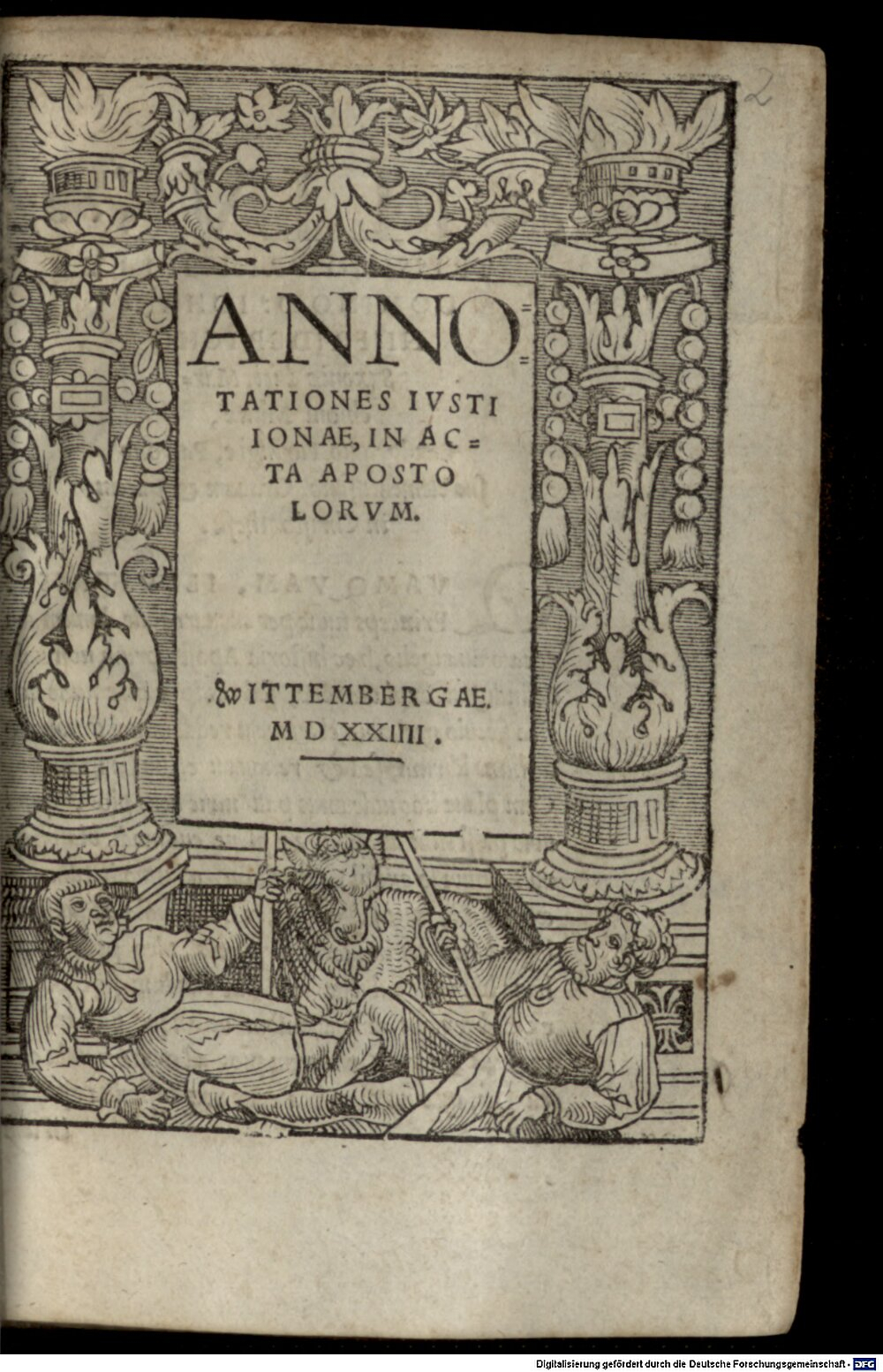 Jonas, Justus: Annotationes Ivsti Ionae, In Acta Apostolorvm Wittembergae 1524 (Res/Exeg. 309 b#Beibd.2)