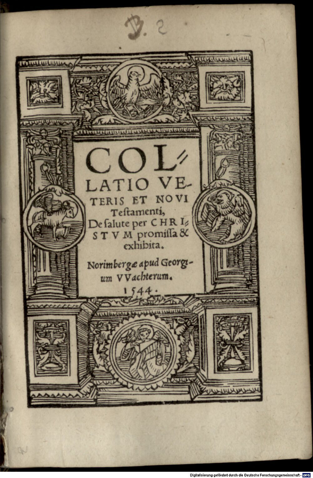 Agricola, Heinrich: Collatio Veteris et novi Testamenti Norimbergae 1544 (Res/Asc. 4039#Beibd.2)