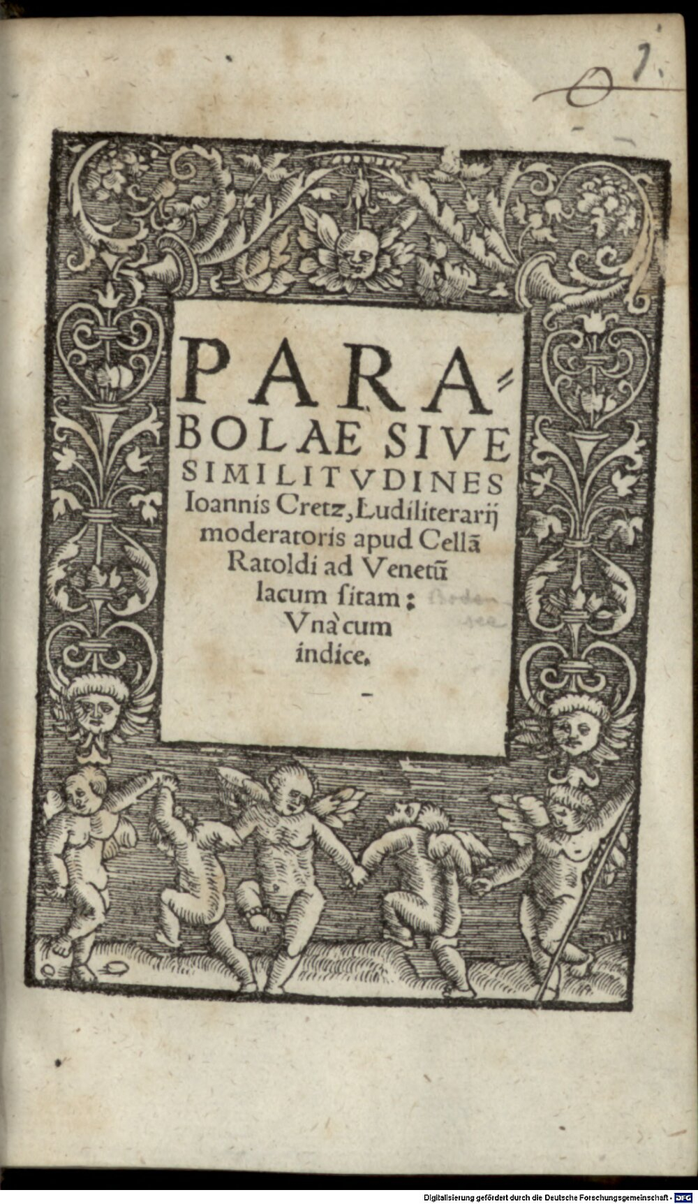 Cretz, Johannes: Parabolae Augusta 1554 (Res/Ph.u. 112#Beibd.1)