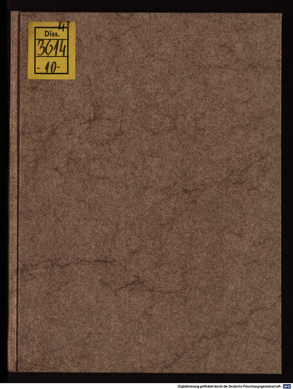 Vischer, Johann: Disputatio de dolorvm thoracis dignotione Tubingae 1584 (4 Diss. 3614,10)