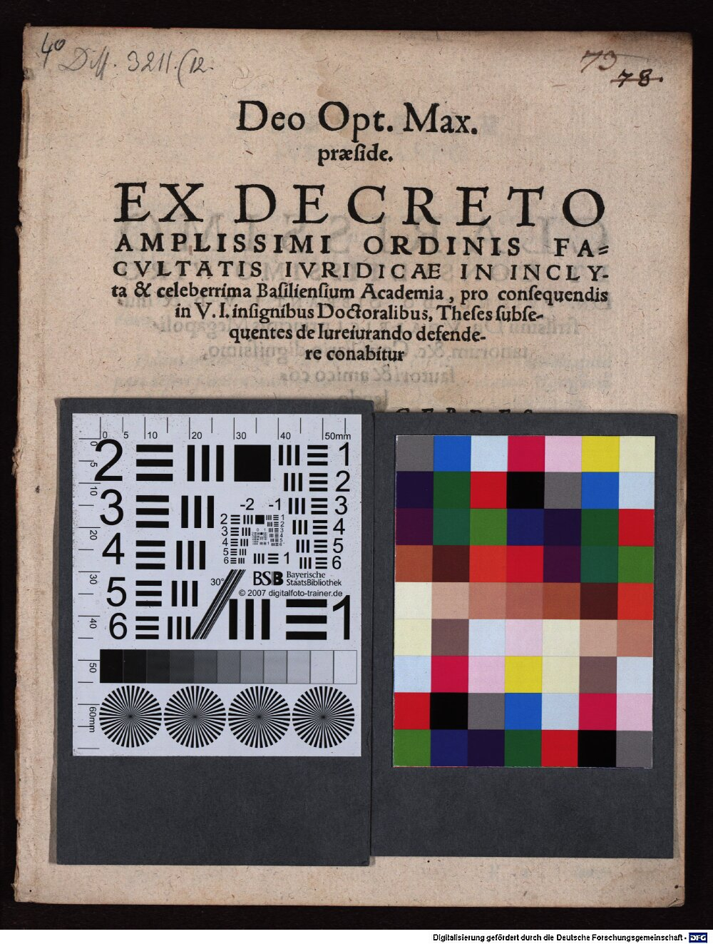 Gerdes, Martin: Theses subsequentes de iureiurando Basileae 1587 (4 Diss. 3211,12)
