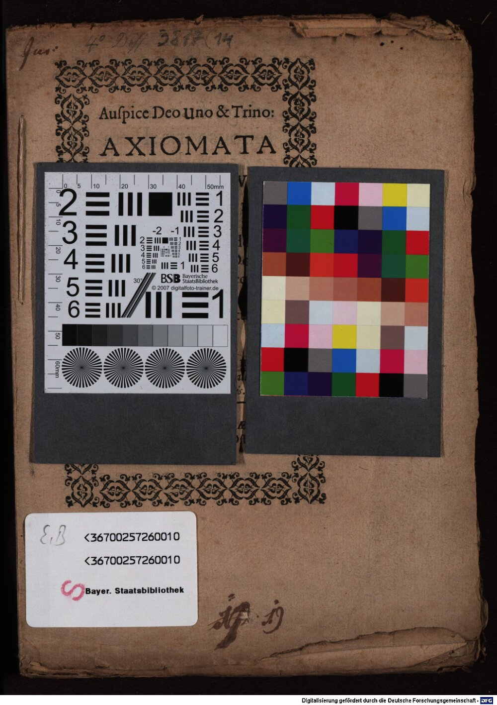 Schobinger, Bartholomäus: Axiomata de dotibus Basileae 1591 (4 Diss. 3817,14)