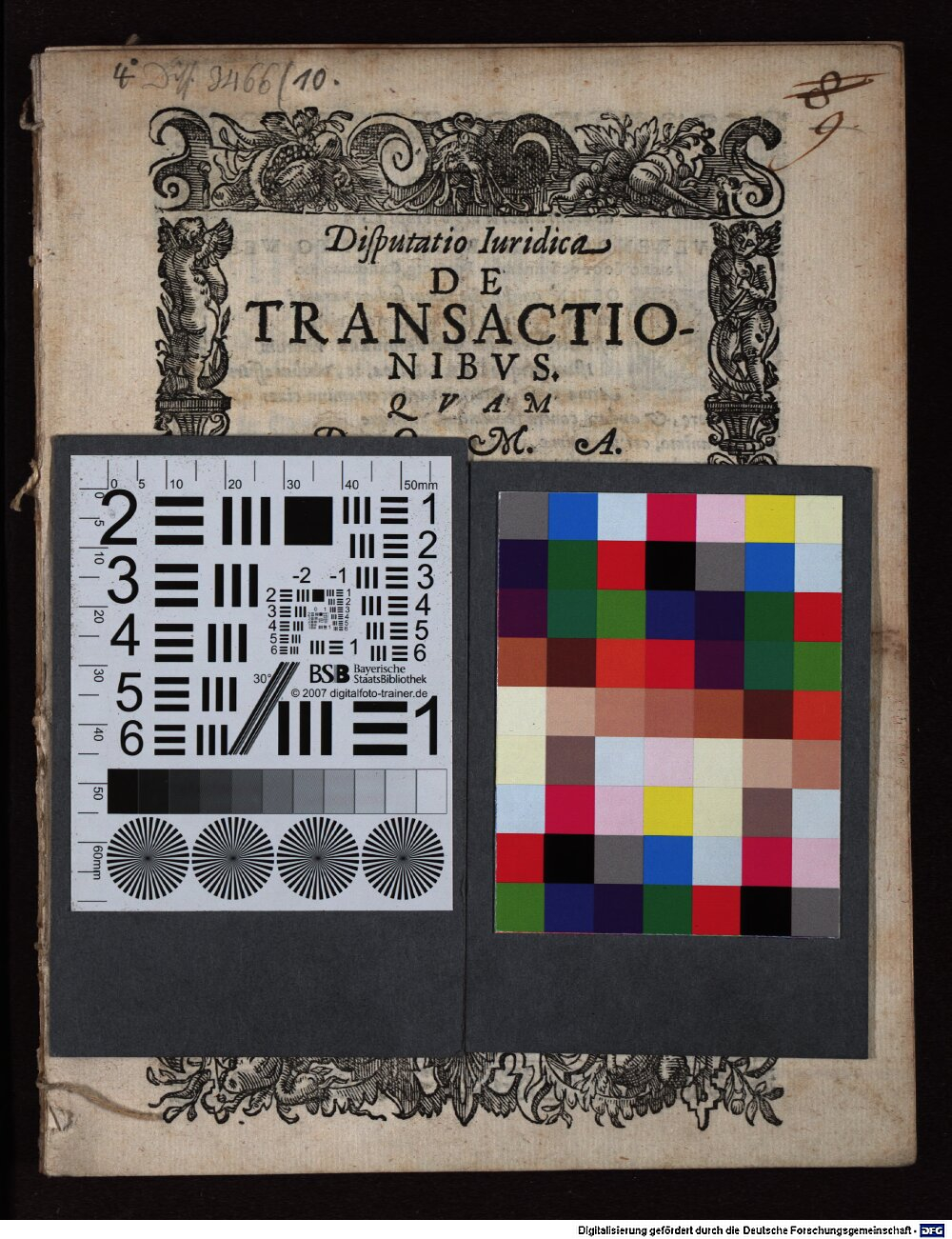 Rath, Hieronymus Arnold: Disputatio iuridica de transactionibus Ingolstadii 1595 (4 Diss. 3466,10)