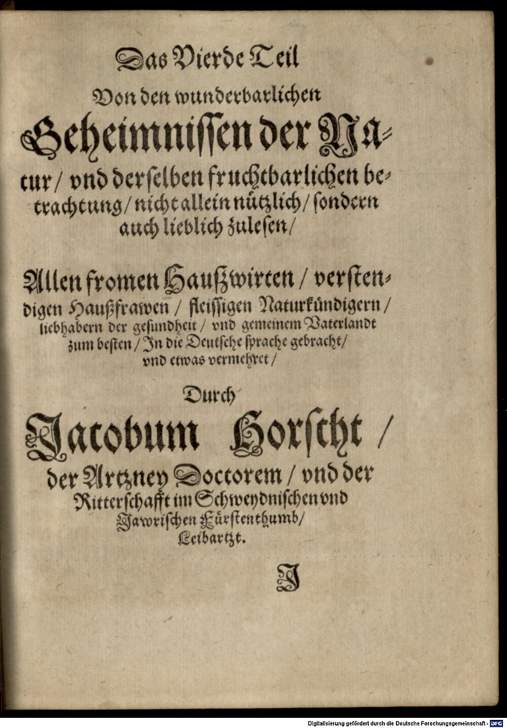 Lemnius, Levinus: Levini Lemnii Occulta Naturae Miracula Leipzig 1575 (Phys.g. 630 d-1/4#4)