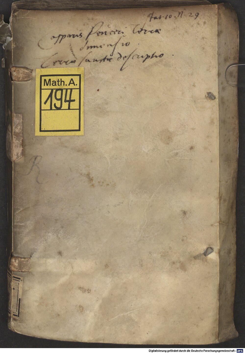 Peucer, Kaspar: De dimensione terrae libri duo Wittebergae 1554 (Math.a. 194)