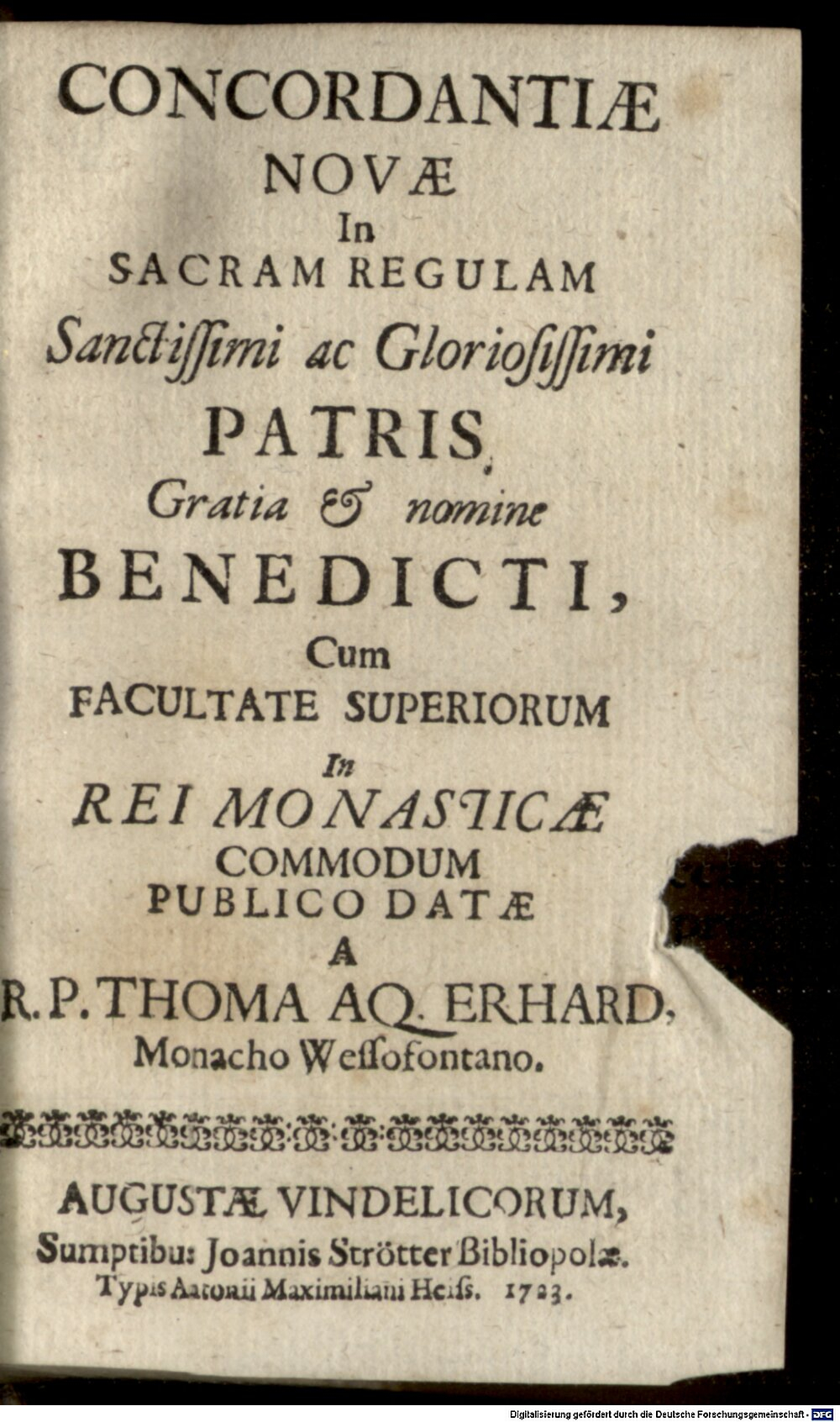 Erhard, Thomas Aquinas: Concordantiae novae Augusta Vindelicorum 1723 (Hom. 1108#Beibd.2)