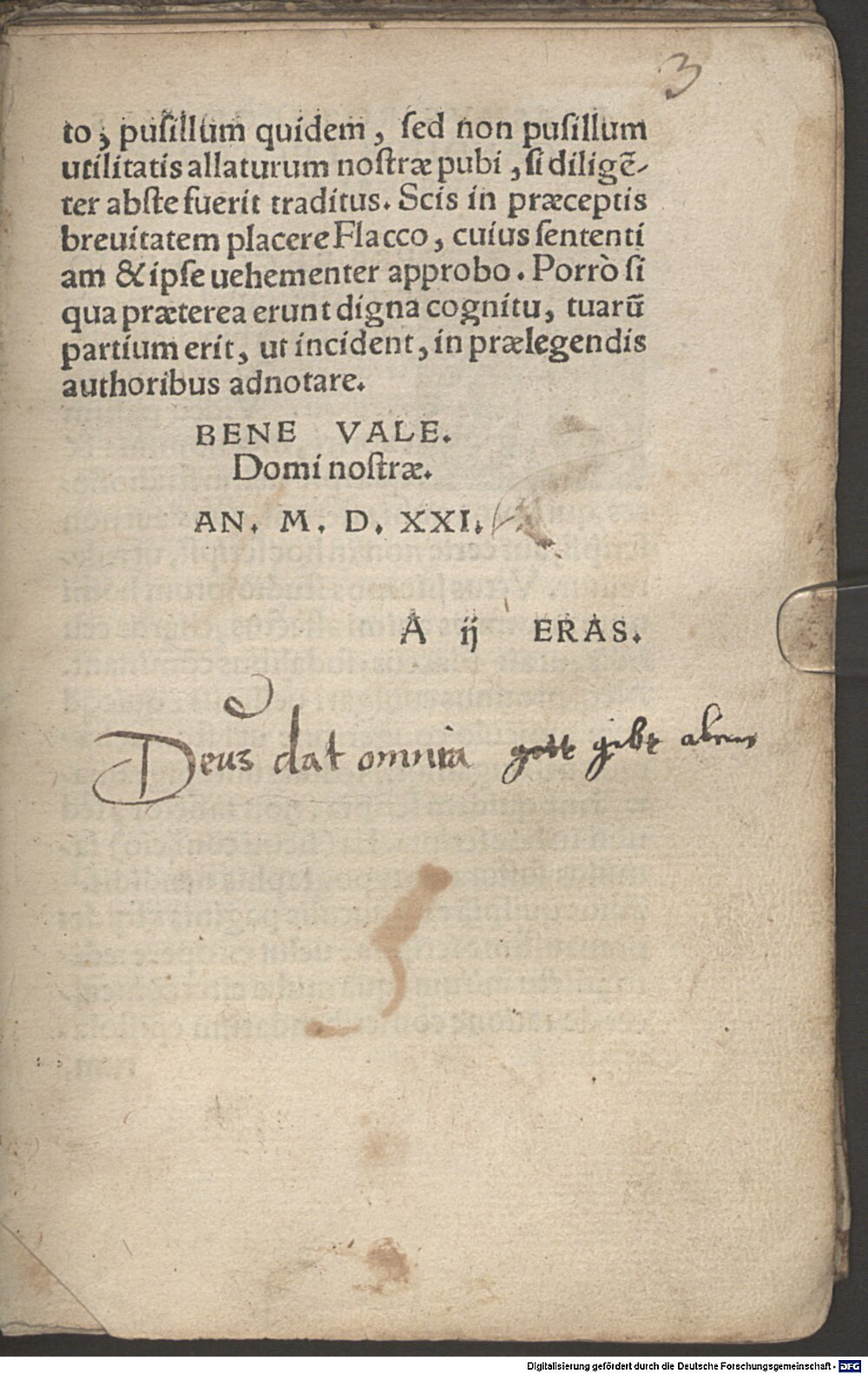 Erasmus, Desiderius: Libellus de constructione octo partium orationis Moguntia 1521 (L.lat. 237#Beibd.2)