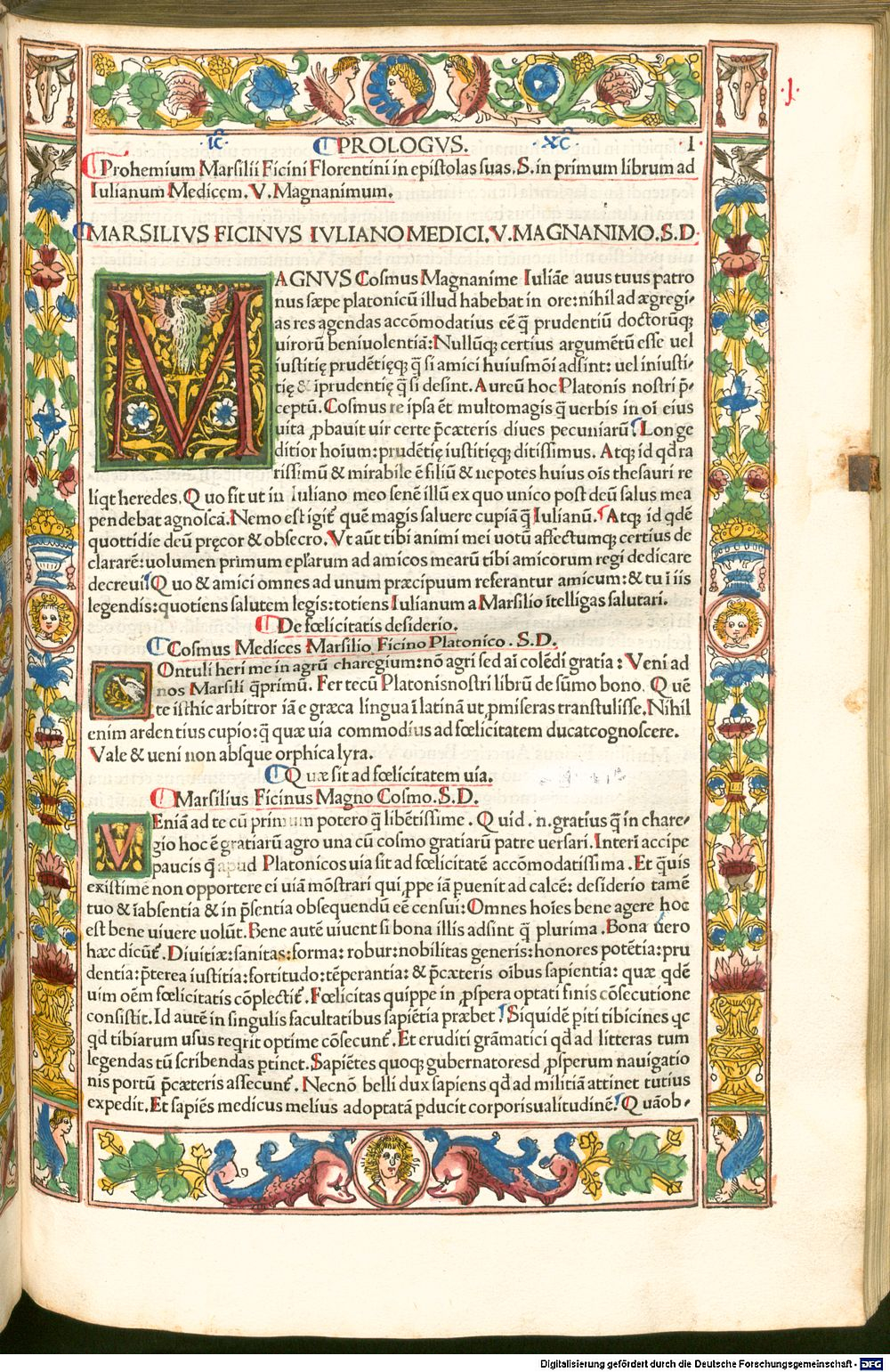 Ficinus, Marsilius: Epistulae Venedig 1495.03.11 (2 Inc.c.a. 3202)