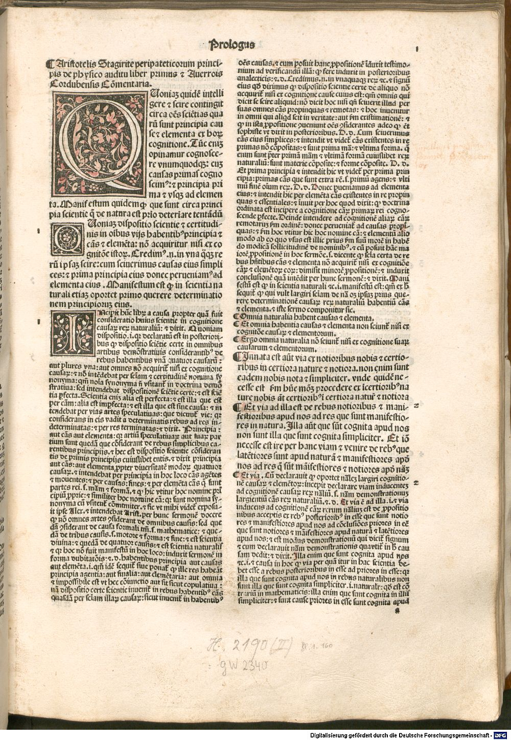 Aristoteles: Physica Venedig (1495.09.30.) (2 Inc.c.a. 3164#Beibd.1)