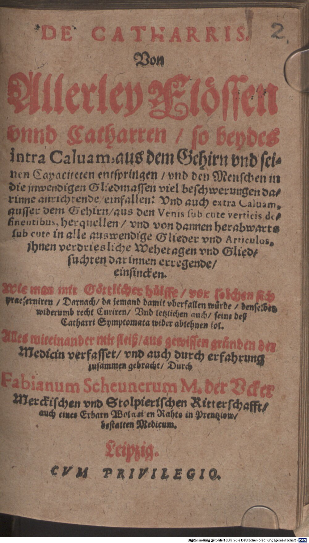 Scheuner, Fabian: De Catharris Leipzig 1594 (Path. 158#Beibd.2)