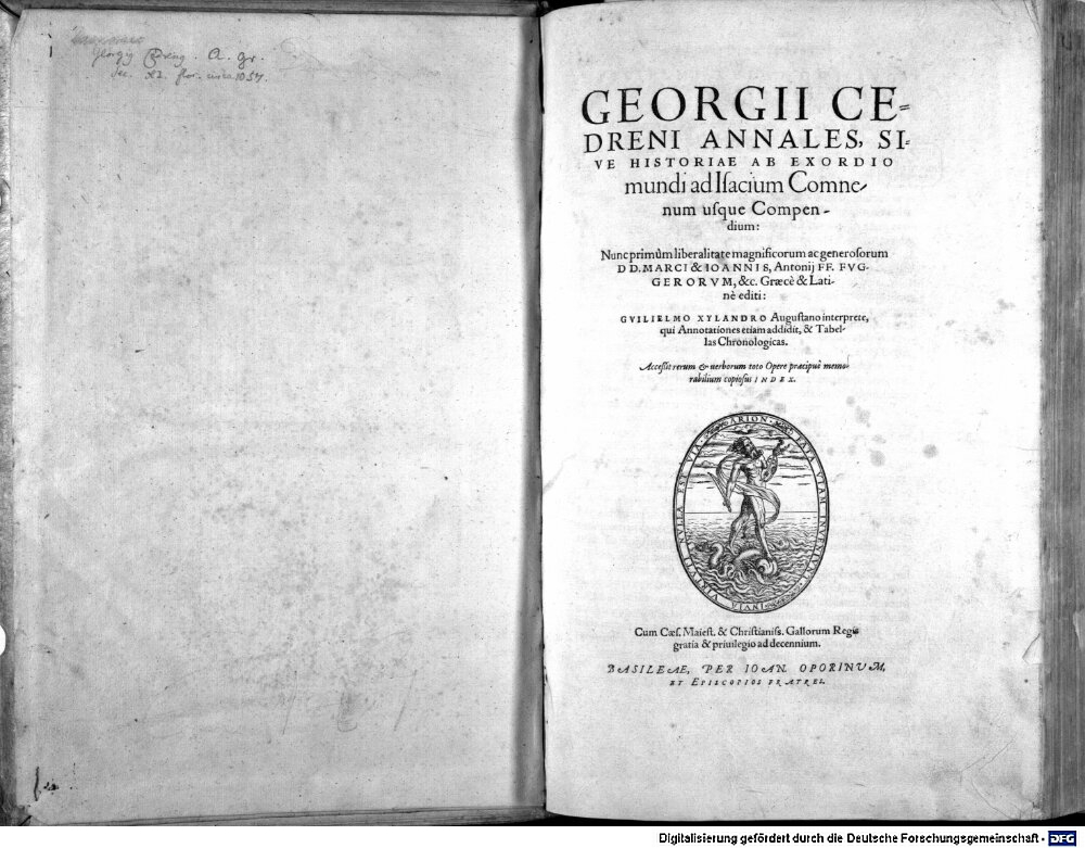 Georgius <Cedrenus>: Annales Basileae 1566 (2 A.gr.b. 433 a)