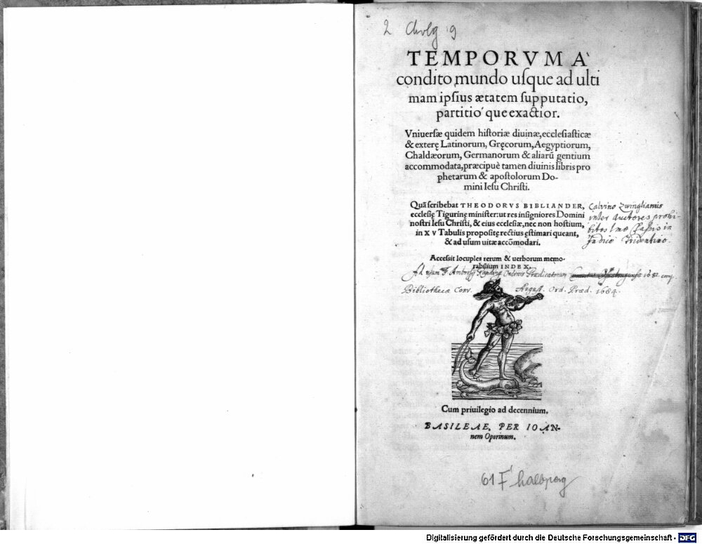 Bibliander, Theodor: Temporvm A condito mundo usque ad ultimam ipsius Basileae 1558 (2 Chrlg. 9)