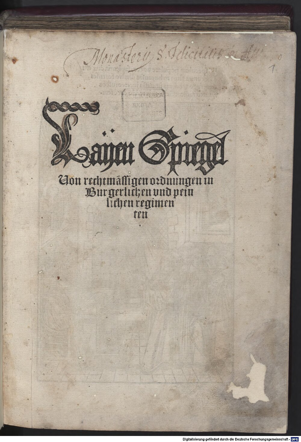 Tengler, Ulrich: Layen Spiegel Augspurg 1509 (2 J.pract. 72 a)