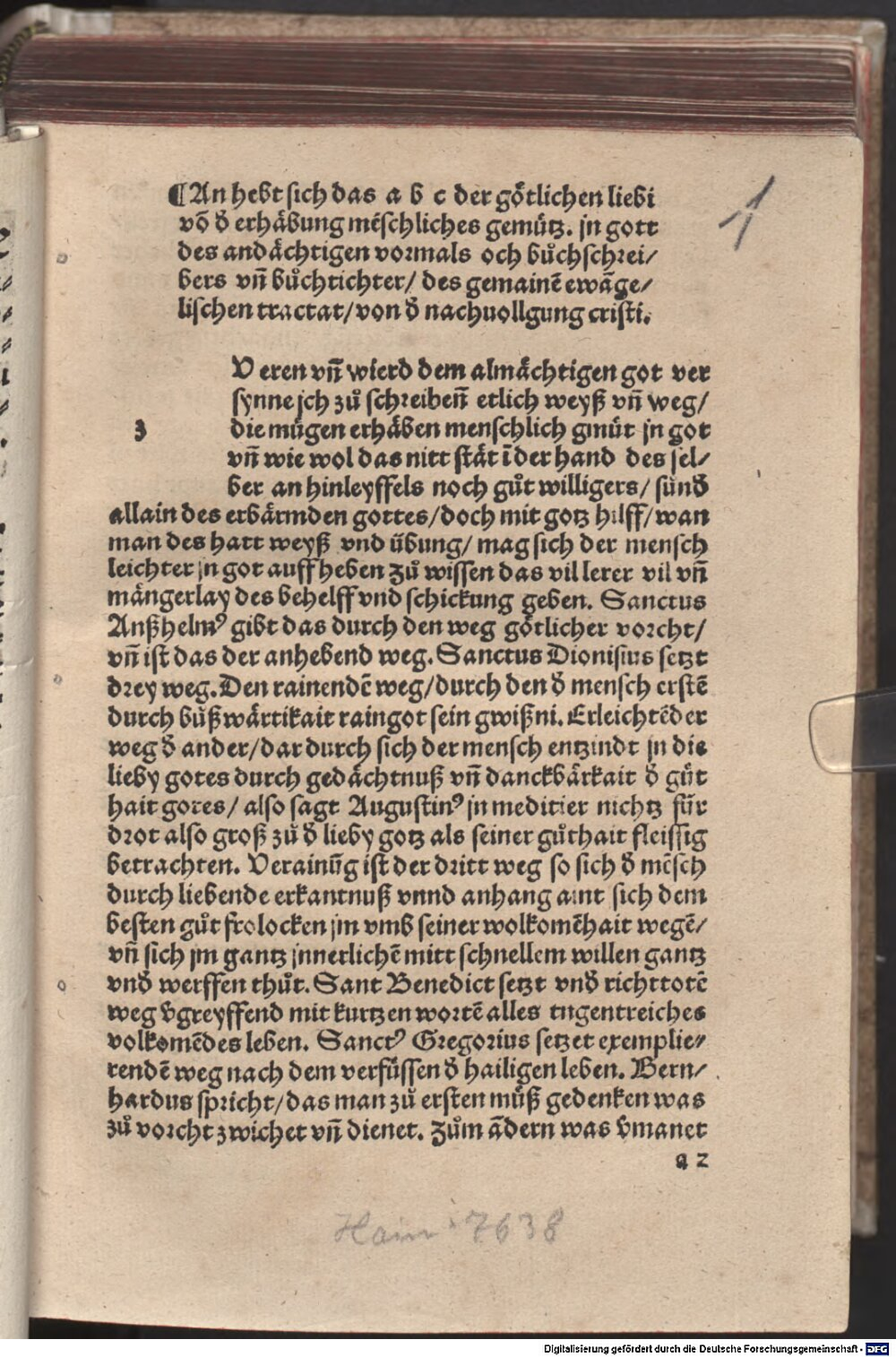 Mickel, Hans: Das abc der götlichen liebi Memmingen 1493 (Res/4 Asc. 1#Beibd.1)