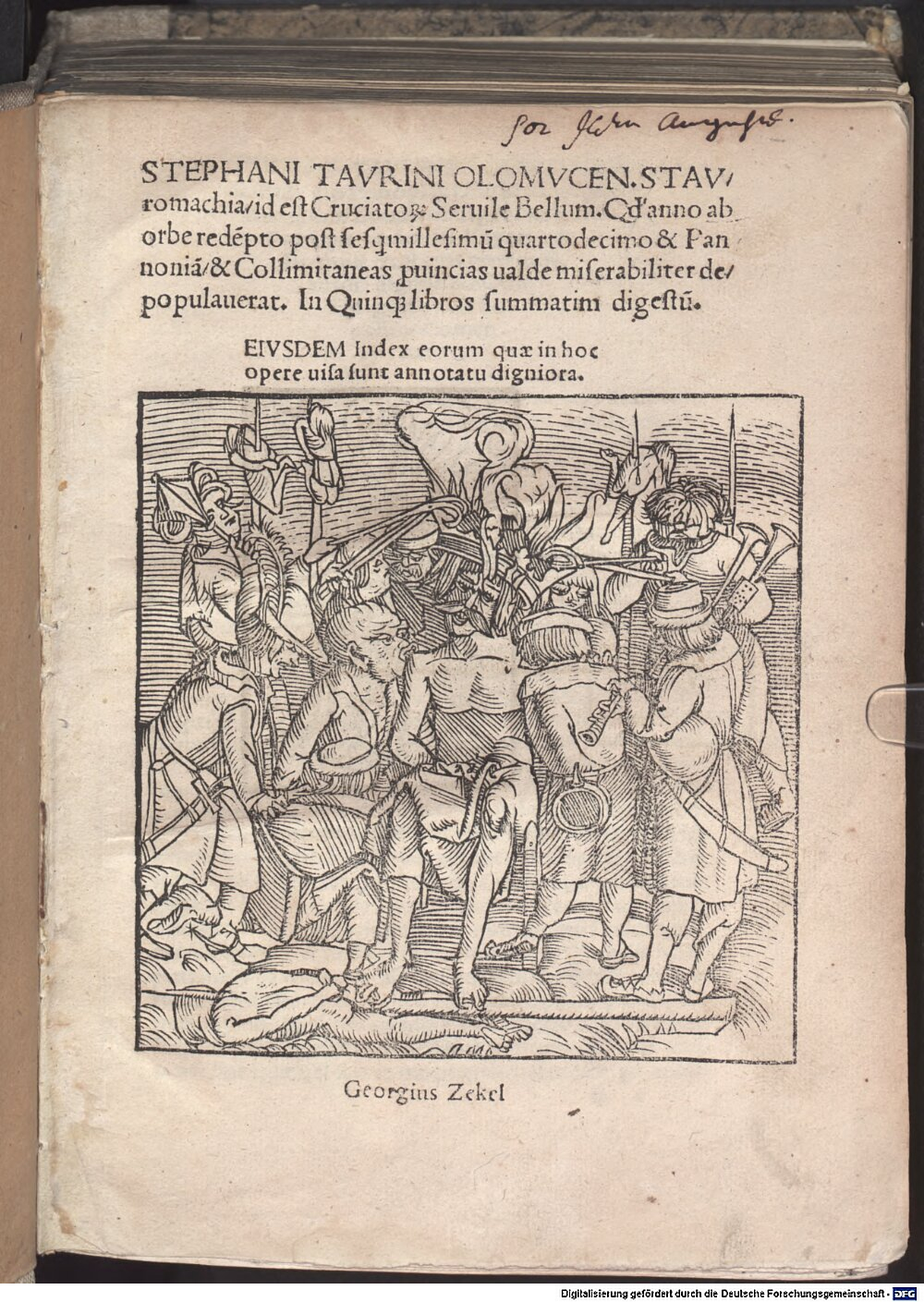 Taurinus, Stephanus: Stauromachia Vienna 1519 (Res/4 P.o.lat. 671)