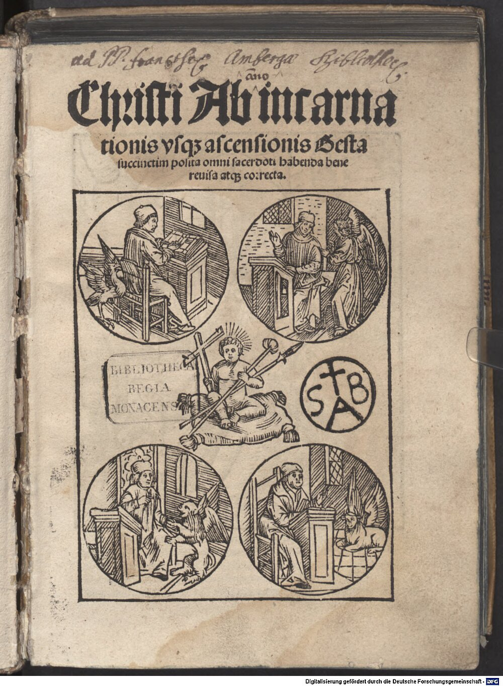 Hus, Jan: Christi ab incarnationis (tempore) usque ascensionis gesta succinctim exposita Landishutum 1514 (Rar. 866)