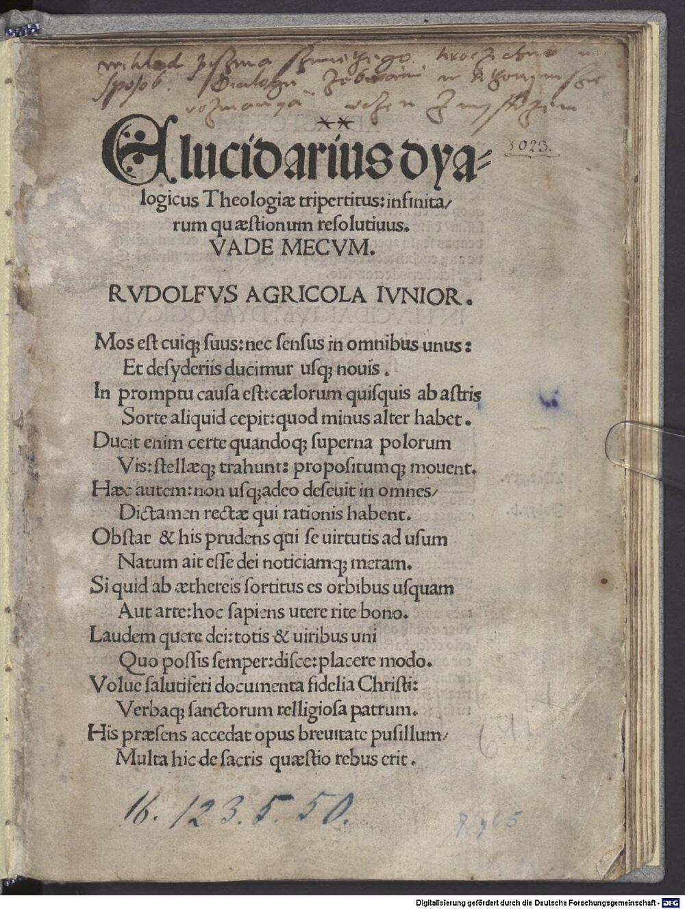 Honorius <Augustodunensis>: Elucidarius dyalogicus Theologiae tripertitus Vienne 1515 (Res/Dogm. 1241 v)