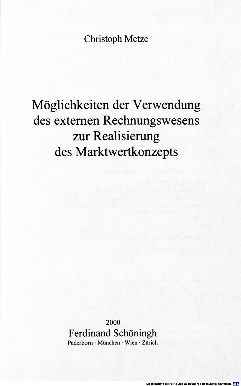 Möglichkeiten der Verwendung des externen Rechnungswesens zur Realisierung des Marktwertkonzepts