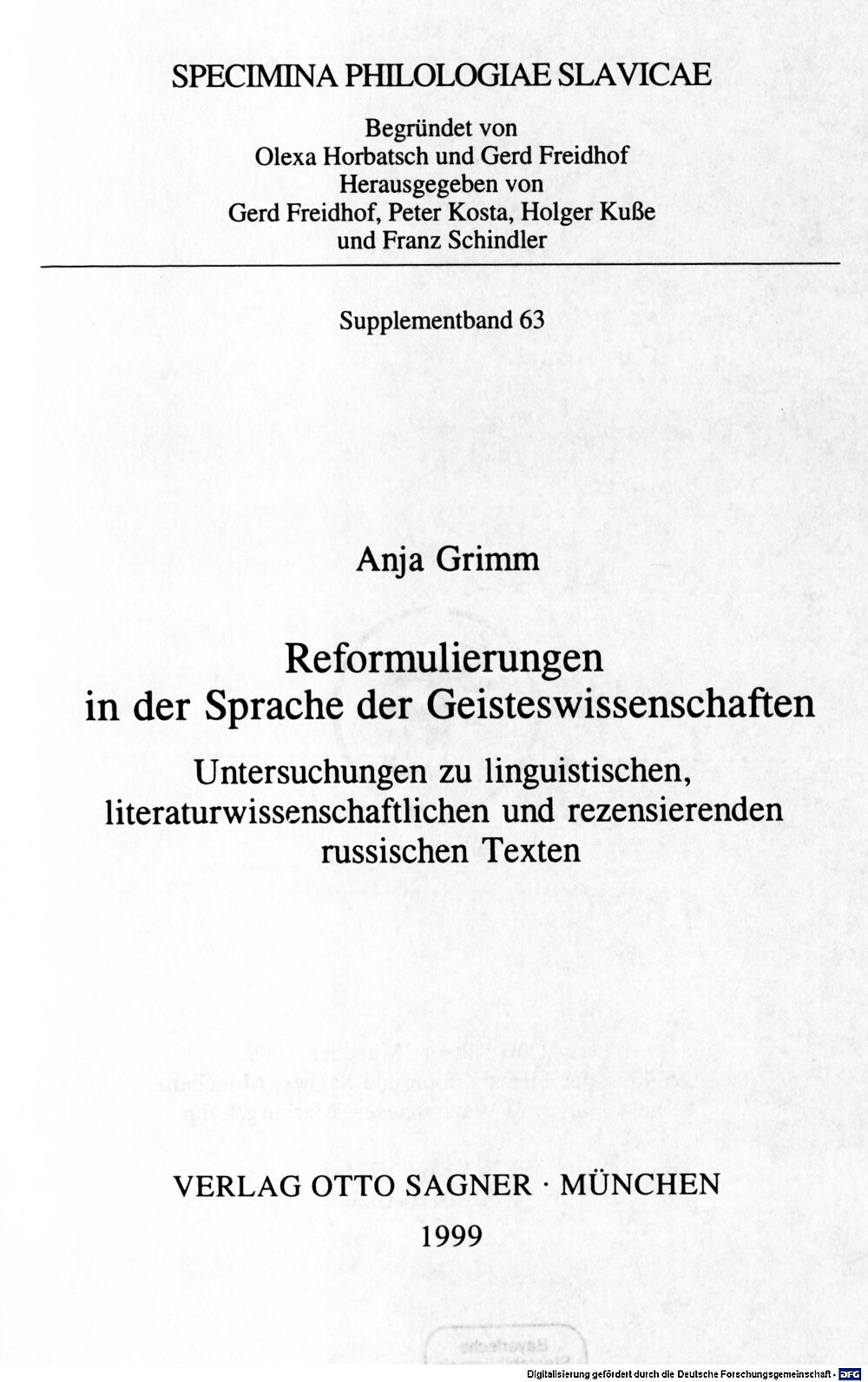 Reformulierungen in der Sprache der Geisteswissenschaften :Untersuchungen zu linguistischen, literaturwissenschaftlichen und rezensierenden russischen Texten