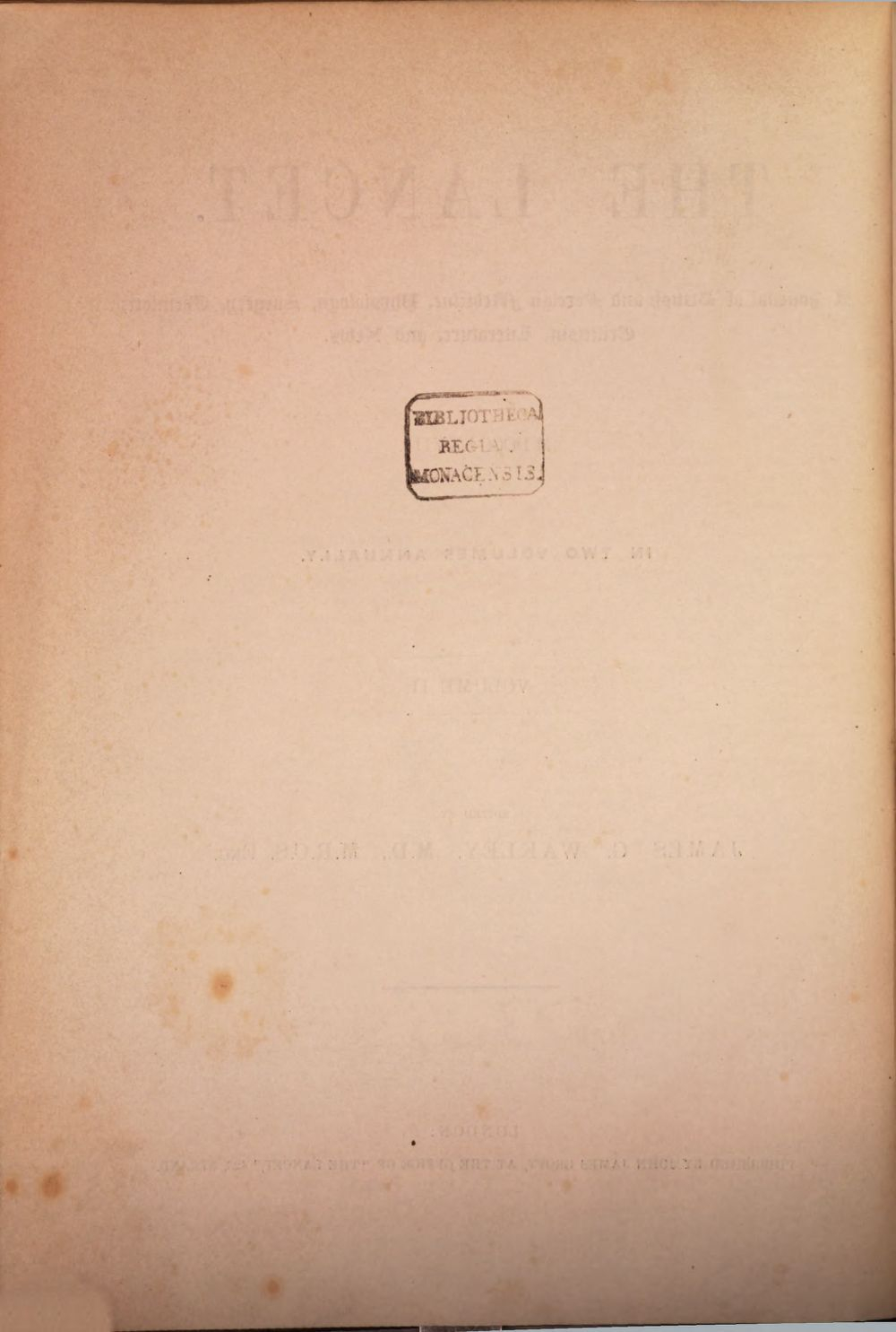 Theœ lancet (1868) - Bayerische Staatsbibliothek