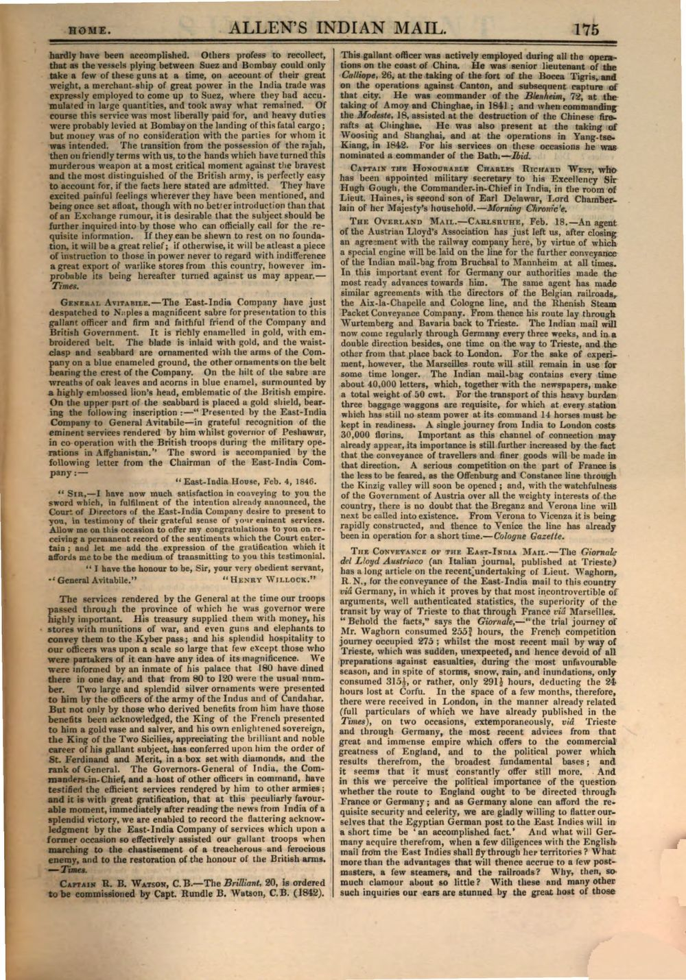 Allen's Indian mail and register of intelligence for British and foreign  India (1846) - Bayerische Staatsbibliothek