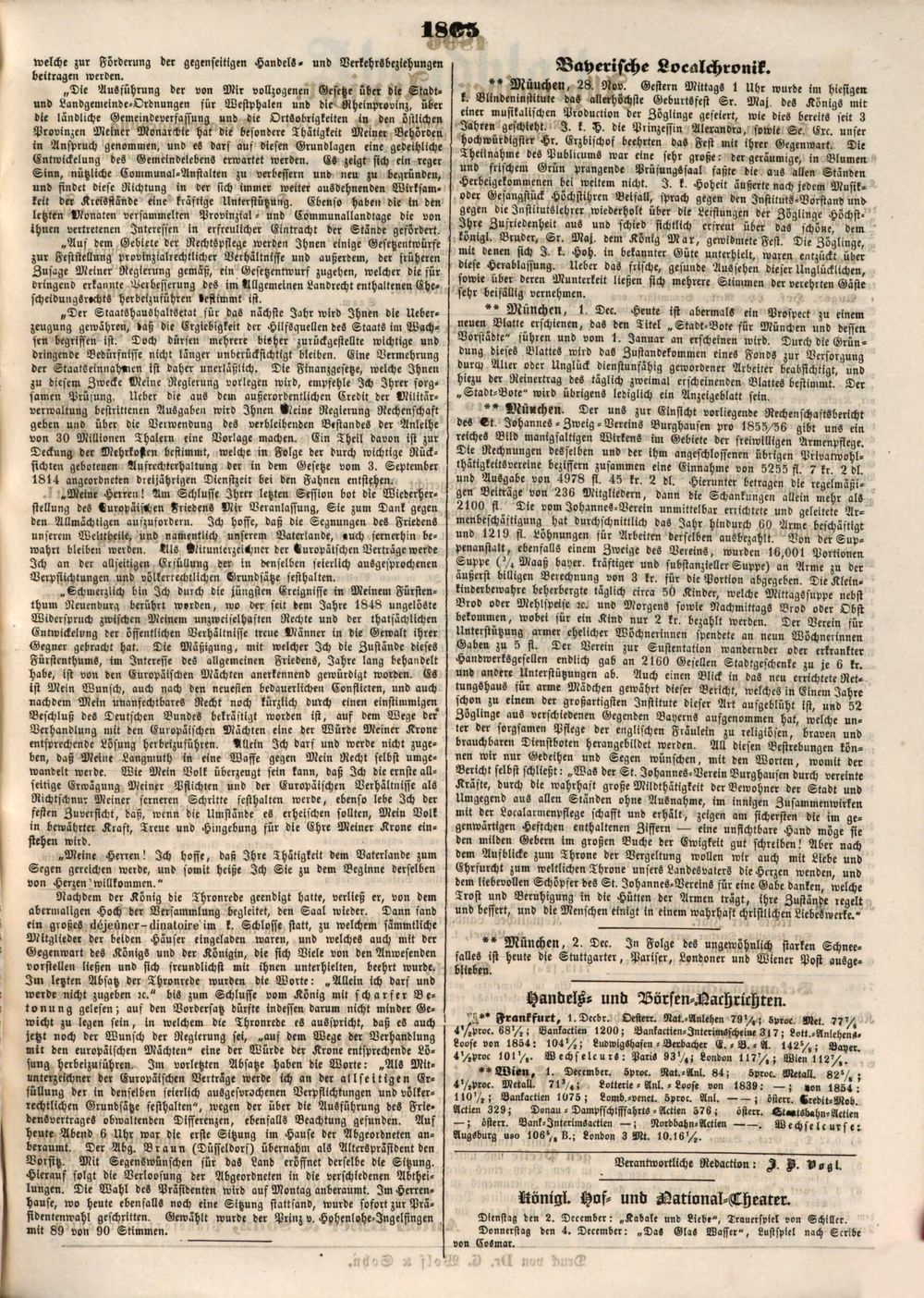 Neue Munchener Zeitung 1856 Bayerische Staatsbibliothek