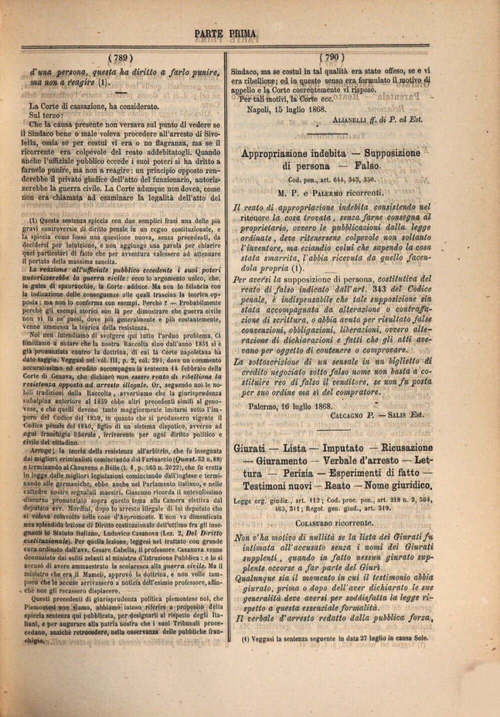 Giurisprudenza Italiana 1868 Bayerische Staatsbibliothek