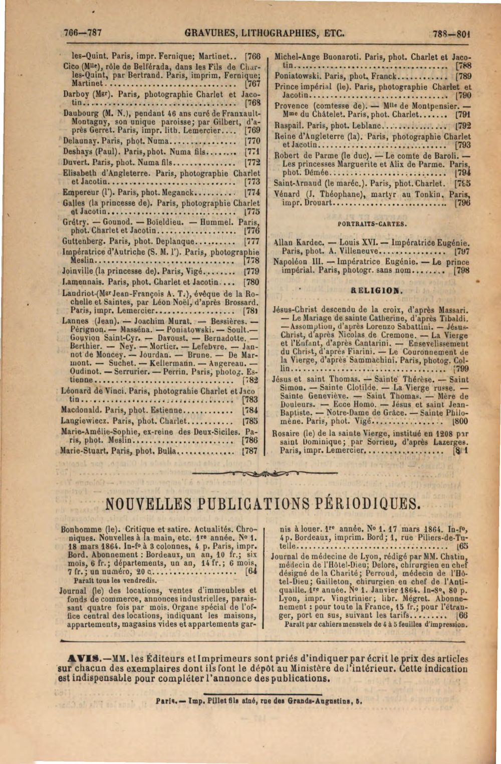 Bibliographie de la France (1864 